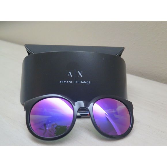 🔥A|X Armani Exchange Womens 🔥AX4075S Sunglasses Black/Grey Mirror Violet 5 - Picture 2 of 12